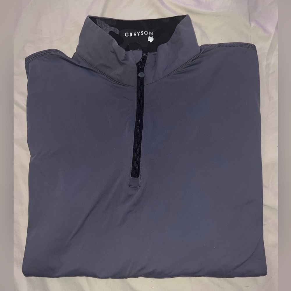 Greyson Clothiers Mockneck Quarter-Zip in grey.